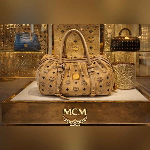 MCM Handbags - MCM Tan Monogram Women's Bag